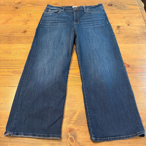 Hudson Womens Rosalie High Rise Wide Leg Jeans Size 33 Dark Blue - Picture 1 of 10